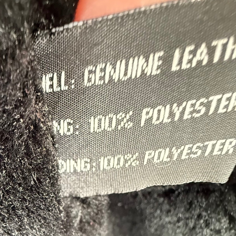 WILDA Genuine Leather Jacket Womens Medium Fur Collar Black Moto Biker Bomber - Picture 5 of 12